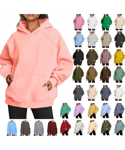 Women's Oversized Hoodies Fleece Casual Long Sleeve Hooded Pullover Fall Fashion Sweatshirts Y2K Clothes with Pockets A01_pin...