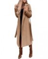 Winter Coats for Women Fashion Solid Lapel Long Wool Blend Coat Ladies Trench Long Jacket with Belt Tweed Outwear Large Khaki...